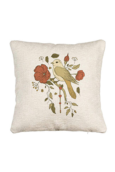 BEKZ Διακοσμητικό μαξιλάρι καναπέ, με ρετρό σχέδιο, 40x40 εκ., με φερμουάρ