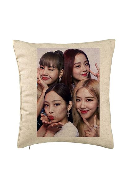 BEKZ Perna Decorativa BlackPink, Model 8, 40x40 cm, Bej, Husa Detasabila, Burduf