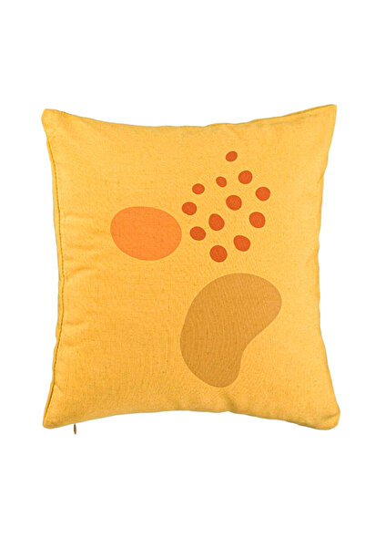BEKZ Perna Decorativa, Model Abstracta 11, 40x40 cm, Galben, Husa Detasabila,...