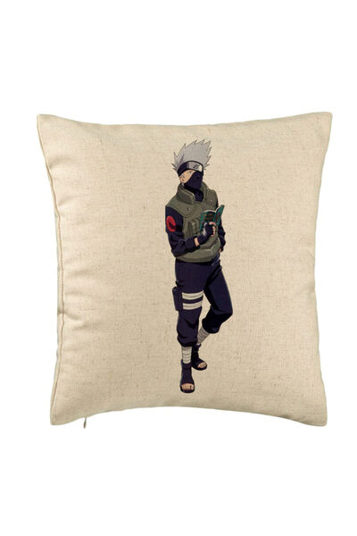 BEKZ Decorative Pillow with Naruto Kakashi, 40x40 cm, Beige, Removable Cover,...