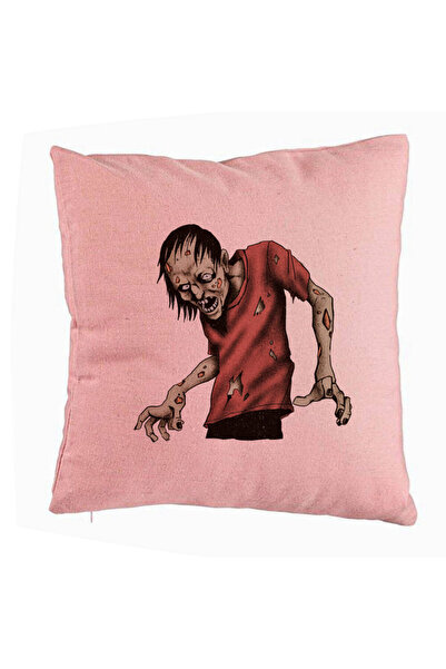 BEKZ Διακοσμητικό μαξιλάρι με μοτίβο ζόμπι για το Halloween 1, 40x40 εκ., ροζ...