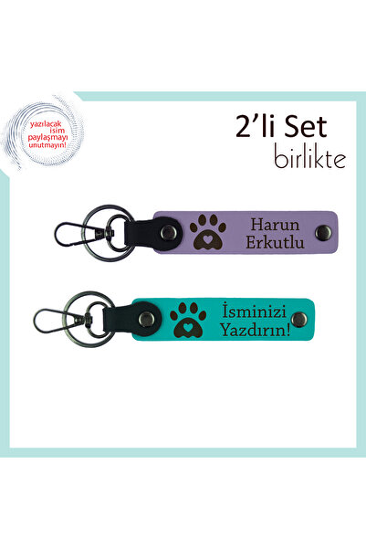 Miaju Personalizable Heart Paw Keychain Set with the Name of Your Newborn Kit...