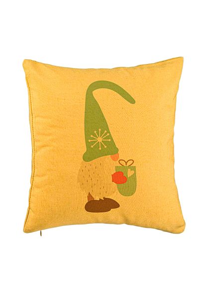 BEKZ Față de pernă cu tematică de Crăciun, Gnome 4, 40x40 cm, galbenă