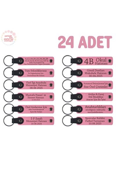Miaju Pink, Personalizable Name Written Certificate Gift Keychain for All Trainers Set of 24,