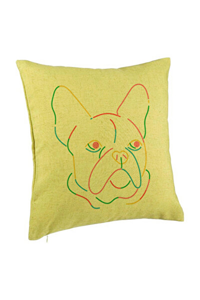 BEKZ Fata de Perna, Model Doggo Multicolor, 40x40 Cm, Verde