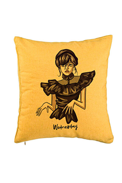 BEKZ Μαξιλαροθήκη, Wednesday Addams Dancing Hands 1 Pattern, 40x40 εκ., Κίτρινη