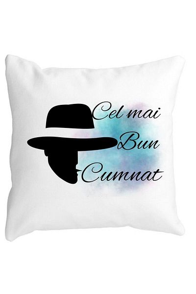 BEKZ Decorative Pillow for Brother-in-law 3, 40x40 cm, White, Matte, Removable Cover, Bellows