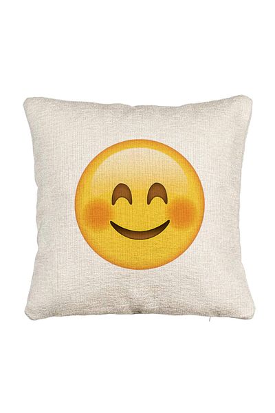 BEKZ Fata de perna Canapea, Model Emoji Rusinos, 40x40 cm, Cu fermoar