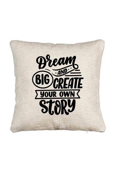 BEKZ Perna Decorativa Canapea, Model Dream Big and Create Your Own Story, 40x40 cm, Cu fermoar