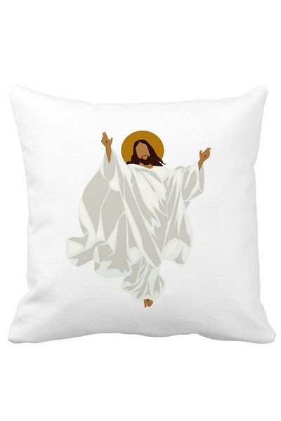 BEKZ Christmas Themed Pillowcase, Jesus Christ, 40x40 Cm, White, Matte