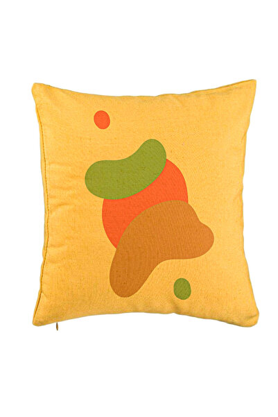 BEKZ Perna Decorativa, Model Abstracta 9, 40x40 cm, Galben, Husa Detasabila, ...