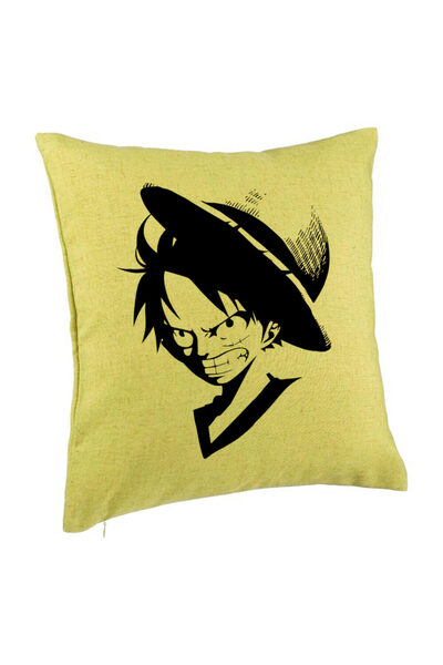 BEKZ Perna Decorativa cu Ολόσωμο Luffy Black, 40x40 cm, Verde, Husa Detasabil...