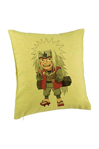BEKZ Perna Decorativa cu Naruto Jiraiya, 40x40 cm, Verde, Husa Detasabila, Bu...