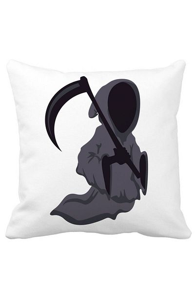 BEKZ Pillowcase With Halloween Ghost 3 Motif, 40x40 Cm, White, Matte