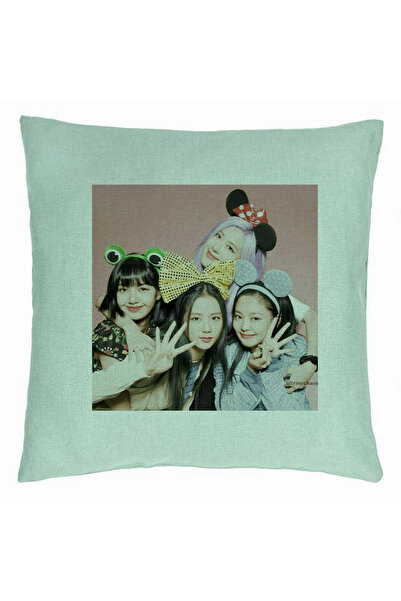 BEKZ Perna Decorativa BlackPink, Model 14, 40x40 cm, Verde Menta, Husa Detasa...