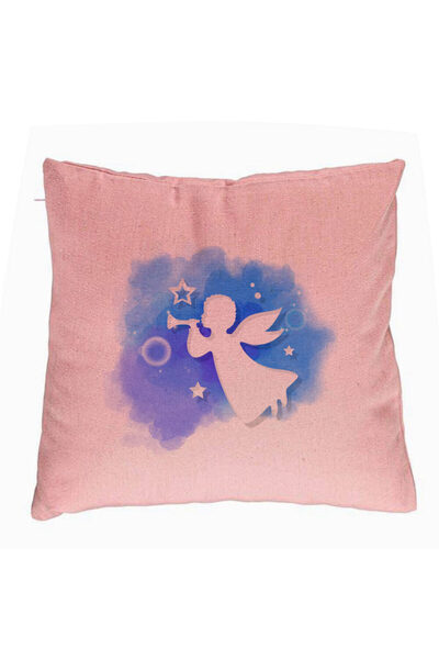 BEKZ Față de pernă cu tematică de Crăciun, înger, 40x40 cm, roz