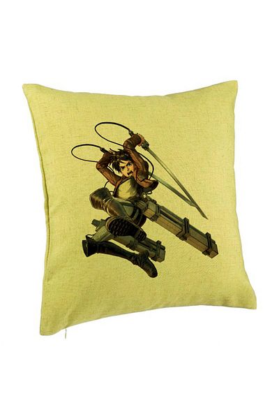 BEKZ Attack On Titan Eren Yeager Pillowcase, 40x40 Cm, Green