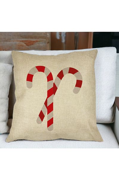 BEKZ Perna Decorativa cu tematica de Craciun, Acadele, 40x40 cm, Husa Detasabila, Burduf