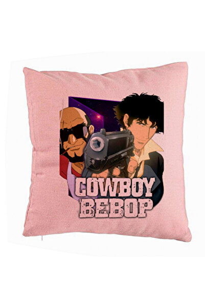 BEKZ Perna Decorativa cu Cowboy Bebop 3, 40x40 cm, Roz, Husa Detasabila, Burduf