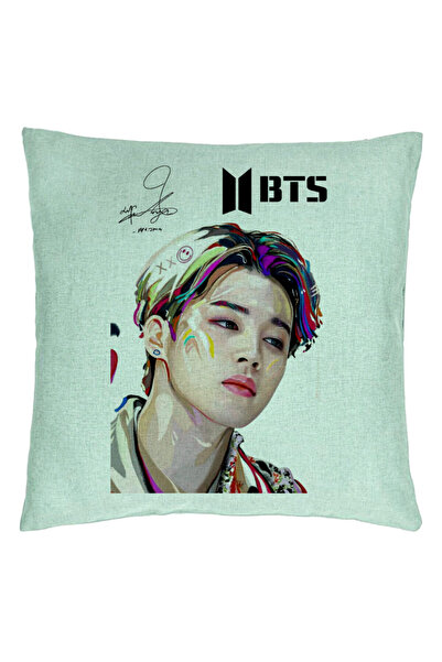 BEKZ Διακοσμητικό μαξιλάρι BTS Jimin, 40x40 εκ., Πράσινο της μέντας, αφαιρούμ...