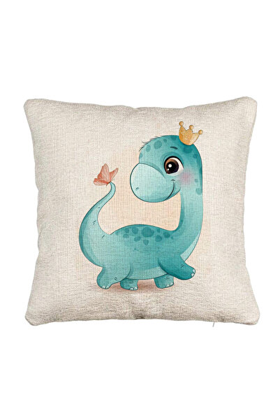 BEKZ Perna Decorativa Canapea, Model Blue Baby Dinozaur, 40x40 cm, Cu fermoar