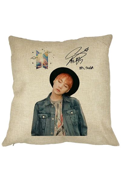 BEKZ Perna Decorativa BTS Suga 2, 40x40 cm, Husa Detasabila, Burduf