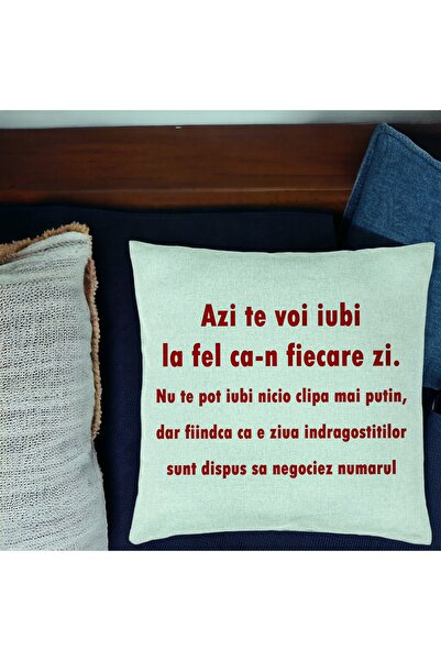 BEKZ Față de pernă, model Ziua Îndrăgostiților, 40x40 cm, verde mentă