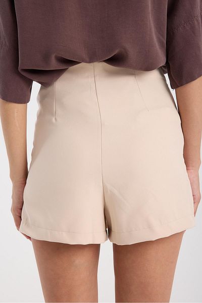 Store 100% Cotton Women's Mini Shorts Skirt with Slit Detail - High Waist, Multi-Purpose Wear