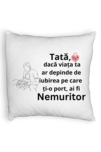 BEKZ Perna Decorativa Fluffy, Model pentru Tata 8, 40x40 cm, Alba, Husa Detasabila, Burduf