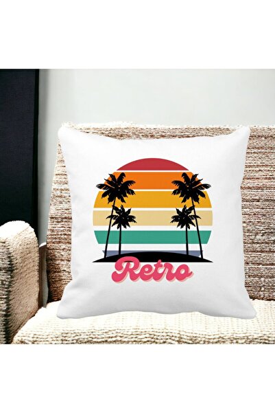 BEKZ Perna Decorativa, Retro, 40x40 cm, Alba, Mata, Husa Detasabila, Burduf