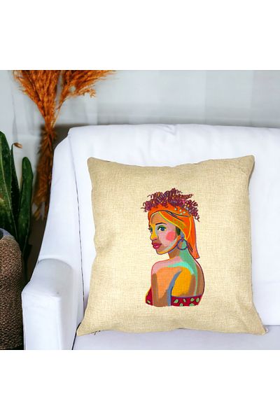 BEKZ Perna Decorativa Patrata Curly African, 40x40 cm, Husa Detasabila, Burduf