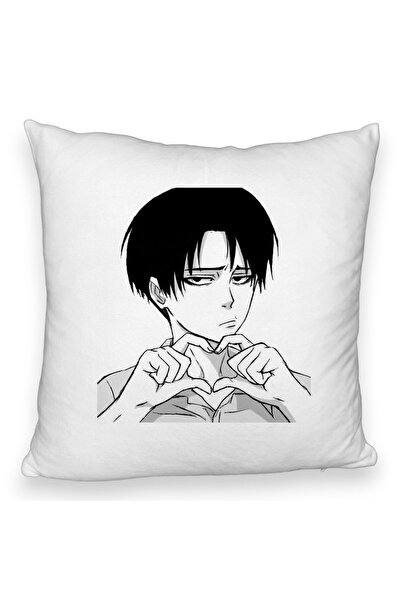 BEKZ Perna Decorativa Fluffy, Model Love You Levi, 40x40 cm, Alba, Husa Detasabila, Burduf