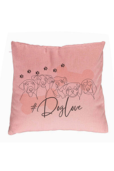 BEKZ Μαξιλαροθήκη, Σχέδιο Αγάπης για τον Σκύλο, 40x40 Εκ., Ροζ