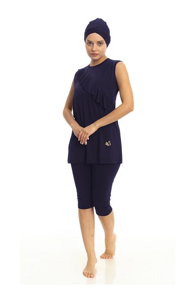 Differend Zero Sleeve Semi-Hijab Swimsuit
