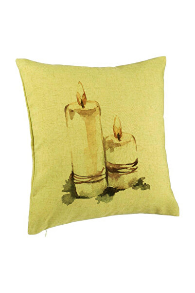 BEKZ Декоративна възглавница с коледна тематика, 1 свещ, 40x40 см, зелена, с ...