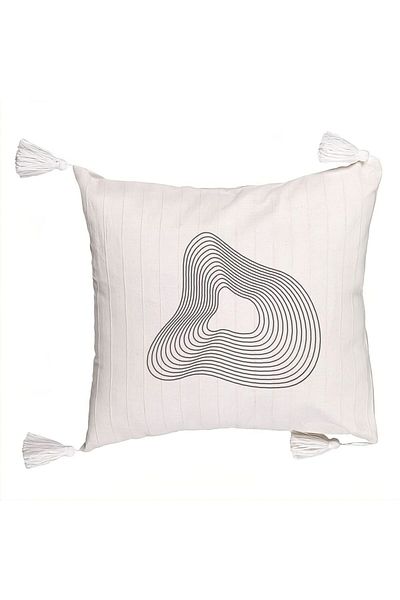 BEKZ Fringed Pillowcase, Model F1, 45x45 cm, Ecru, With zipper