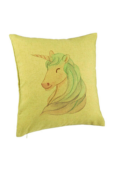 BEKZ Față de pernă, model unicorni, 40x40 cm, verde
