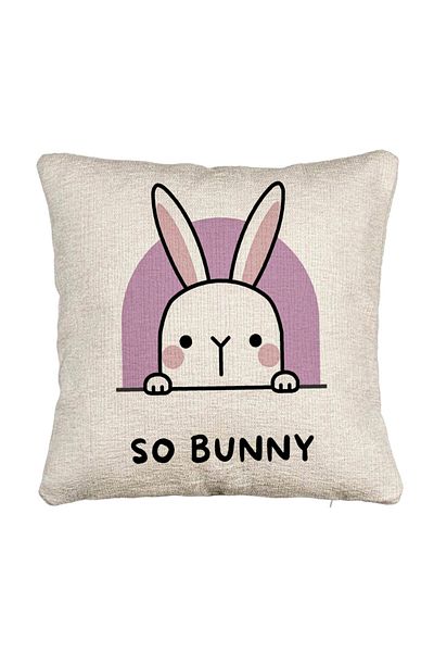 BEKZ Fata de perna Canapea, Model So Bunny, 40x40 cm, Cu fermoar