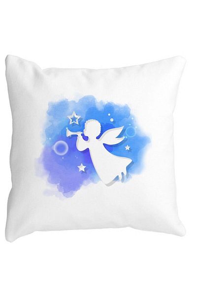 BEKZ Christmas Themed Pillowcase, Angel, 40x40 Cm, White, Matte