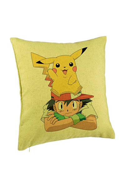 BEKZ Față de pernă, model pentru copii Pikachu Pokemon, 40x40 cm, verde