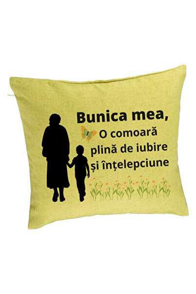 BEKZ Perna Decorativa pentru Bunicul 19, 40x40 cm, Verde, Husa Detasabila, Bu...