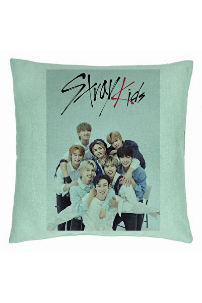 BEKZ Perna Decorativa, Stray Kids 12, 40×40 cm, Verde Menta, Husa Detasabila,...
