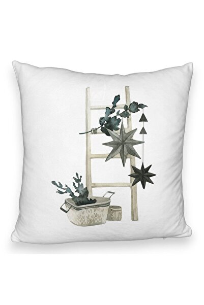 BEKZ Perna Decorativa Fluffy cu tematica de Craciun, 12, 40x40 cm, Alba, Husa...