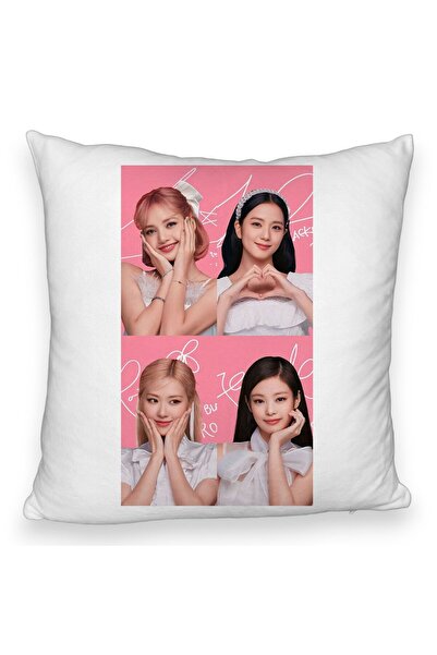 BEKZ Fata de perna Fluffy BlackPink, Model 15, 45×45 cm, Cu fermoar