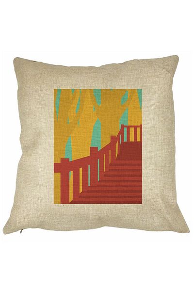 BEKZ Perna Decorativa Patrata Bridge Art, 40x40 cm, Husa Detasabila, Burduf