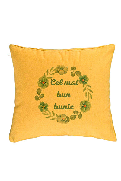 BEKZ Perna Decorativa pentru Bunicul 4, 40x40 cm, Galben, Husa Detasabila, Bu...
