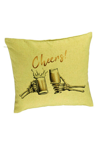 BEKZ Față de pernă Halloween cu text „Noroc”, 40x40 cm, verde