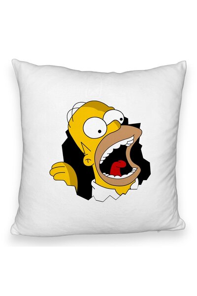 BEKZ Perna Decorativa Fluffy, Model Simpsons Homer 2, 40x40 cm, Alba, Husa De...