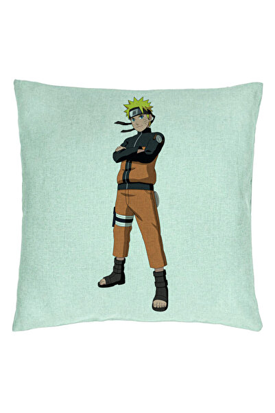 BEKZ Perna Decorativa cu Naruto, 40x40 cm, Verde Menta, Husa Detasabila, Burduf