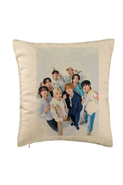 BEKZ Perna Decorativa, Stray Kids 9, 40×40 cm, Bej, Husa Detasabila, Burduf